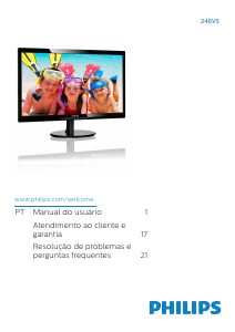 Manual Philips 246V5LDSB Monitor LED