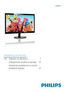 Návod Philips 246V5LHAB LED monitor