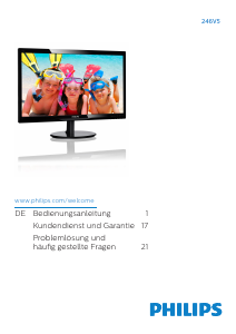 Bedienungsanleitung Philips 246V5LSB LED monitor