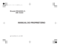 Manual Honda SW-T400 (2008) Motoneta