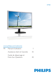 Mode d’emploi Philips 271S4LPYSB Moniteur LED