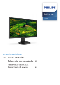 Návod Philips 272B8QJEB LED monitor