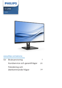 Bruksanvisning Philips 272S1AE S Line LED skärm