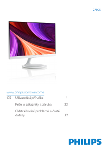Manuál Philips 275C5QHAW LED monitor