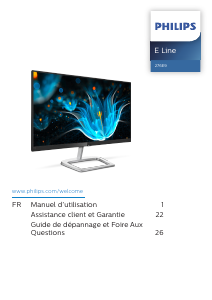 Mode d’emploi Philips 276E9QDSB Moniteur LED