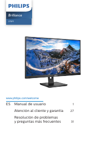 Manual de uso Philips 279P1 Brilliance Monitor de LED