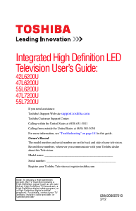 Manual Toshiba 42L6200U LED Television
