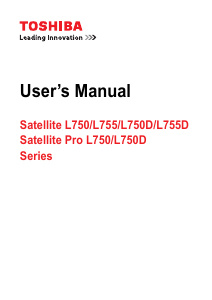 Manual Toshiba L750D Satellite Laptop