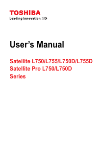 Bruksanvisning Toshiba L750D Satellite Pro Bärbar dator