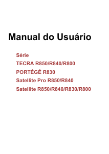 Manual Toshiba R840 Satellite Pro Computador portátil
