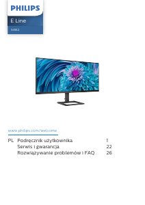 Instrukcja Philips 345E2AE E Line Monitor LED