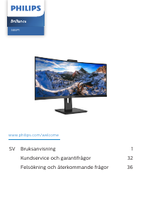 Bruksanvisning Philips 346P1CRH LED skärm