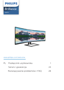 Instrukcja Philips 498P9 Brilliance Monitor LED
