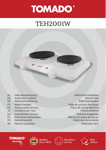 Handleiding Tomado TEH2001W Kookplaat