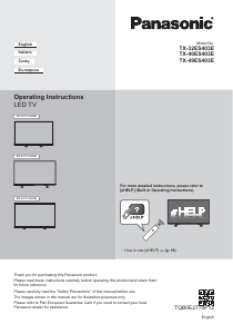 Manual Panasonic TX-32ES403E Televisor LED