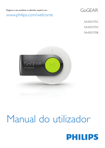 Manual Philips SA4DOT08 GoGear Leitor Mp3