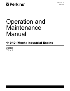Bruksanvisning Perkins 1104D Motor