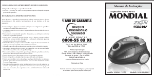 Manual Mondial AP-03 Zion 1500w Aspirador