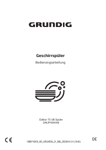 Bedienungsanleitung Grundig GNUP4540XB Geschirrspüler