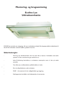 Brugsanvisning Ecoline Lux Emhætte