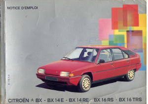Mode d’emploi Citroën BX 14 RE (1986)