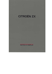 Mode d’emploi Citroën ZX (1992)