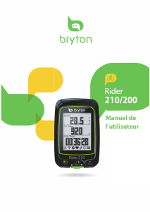 Mode d’emploi Bryton Rider 200 Compteur vélo
