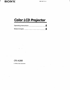 Handleiding Sony CPJ-A300 Beamer
