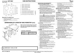 Bedienungsanleitung Whirlpool G2P HQC/WH Kochfeld