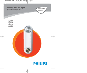 Manual Philips KEY005 Leitor Mp3