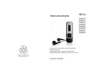 Rokasgrāmata Philips SA2540 GoGear Mp3 atskaņotājs