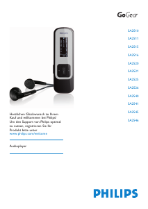 Bedienungsanleitung Philips SA2540 GoGear Mp3 player