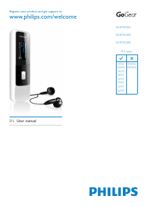 Manual Philips SA3MXX04KA GoGear Mp3 Player