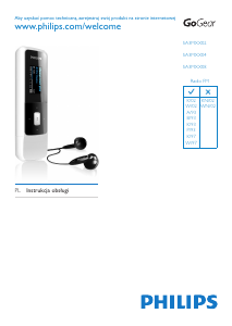 Instrukcja Philips SA3MXX04LA GoGear Odtwarzacz Mp3