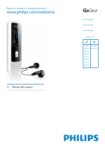 Manual de uso Philips SA3MXX04PA GoGear Reproductor de Mp3