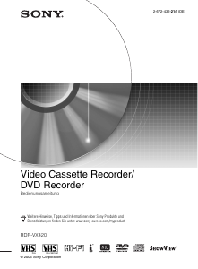 Bedienungsanleitung Sony RDR-VX420 DVD-video Kombination