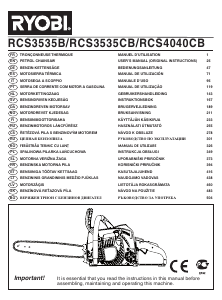 Manual de uso Ryobi RCS3535CB Sierra de cadena