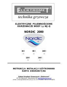 Instrukcja Nordic 2000 120L  Bojler