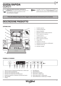 Manuale Whirlpool WI 7020 PF Lavastoviglie