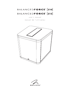 Bruksanvisning MartinLogan BalancedForce 212 Subbas