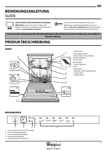 Bedienungsanleitung Whirlpool WRIE 2B19 Geschirrspüler