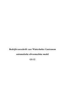 Handleiding Winterhalter GS 12 Gastronom Vaatwasser