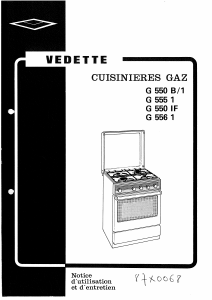 Mode d’emploi Vedette G 550 IF Cuisinière