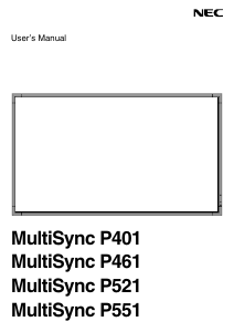 Manual NEC MultiSync P401 LCD Monitor