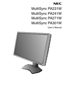 Handleiding NEC MultiSync PA301W LCD monitor