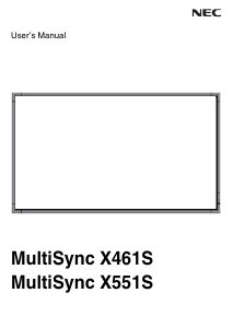 Bruksanvisning NEC MultiSync X551S LCD skärm