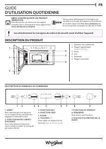 Mode d’emploi Whirlpool W6 MN840 Micro-onde