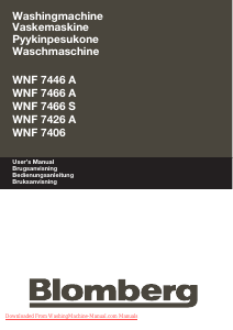 Brugsanvisning Blomberg WNF 7426 A Vaskemaskine