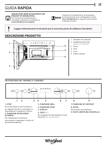 Manuale Whirlpool W67 MN840 NB Microonde