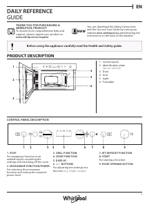 Manual Whirlpool W67 MN840 NB Microwave